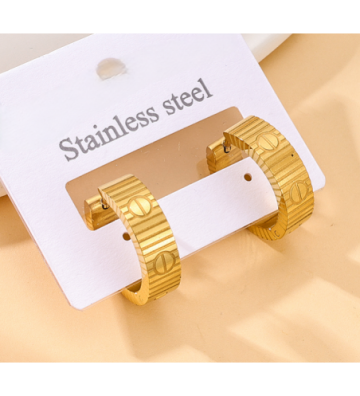 Pendientes acero Dorado...