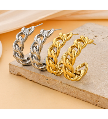 Pendientes acero Plateado...