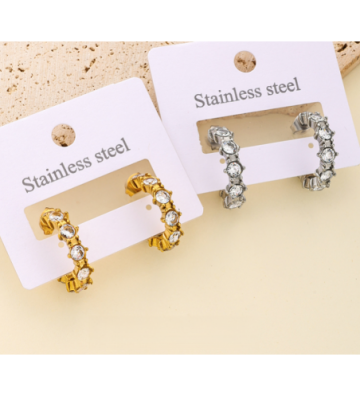 Pendientes acero Dorado...