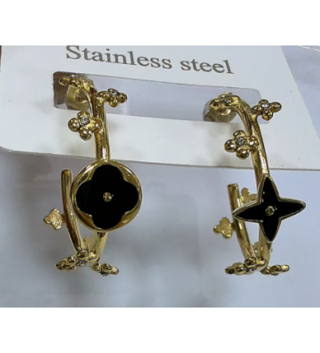 Pendientes acero Dorado y...