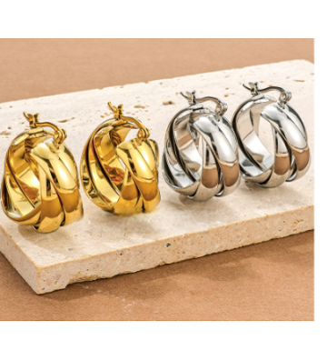 Pendientes acero Plateado...