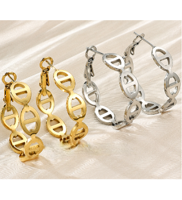 Pendientes acero Plateado...