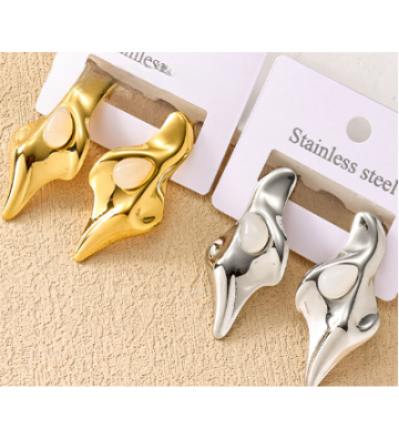 Pendientes acero Dorado...