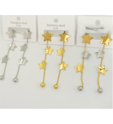 Pendientes acero Dorado...