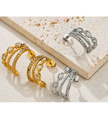 Pendientes acero Dorado...