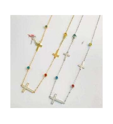 Collares acero Plateado...