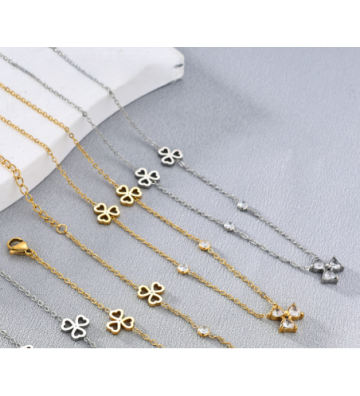 Collares acero Plateado...