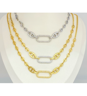 Collares acero Dorado...