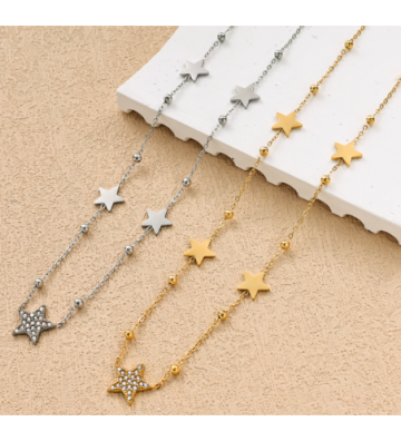 Collares acero Plateado...