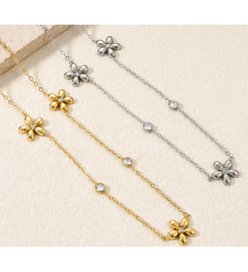 Collares acero Plateado...