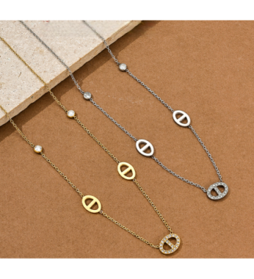 Collares acero Plateado...