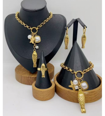 Pendientes acero Dorado...