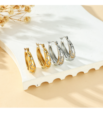 Pendientes acero Plateado...