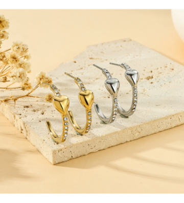 Pendientes acero Dorado...