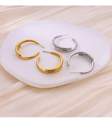 Pendientes acero Dorado...