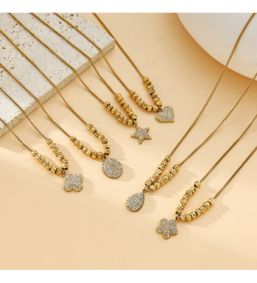 Collares acero Dorado...