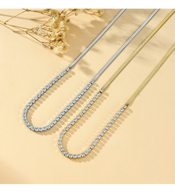 Collares acero Plateado...