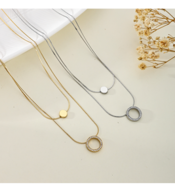 Collares acero Plateado...