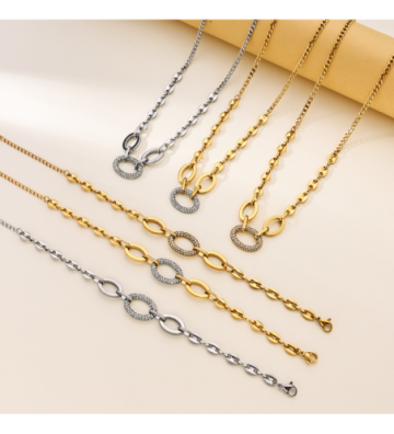 Collares acero Plateado...