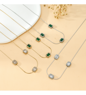 Collares acero Plateado y...