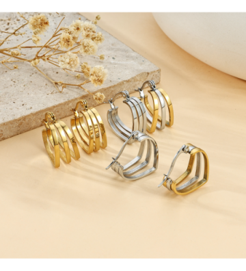 Pendientes acero Dorado...