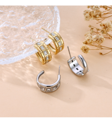 Pendientes acero Plateado...