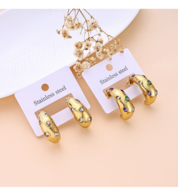 Pendientes acero Dorado y...