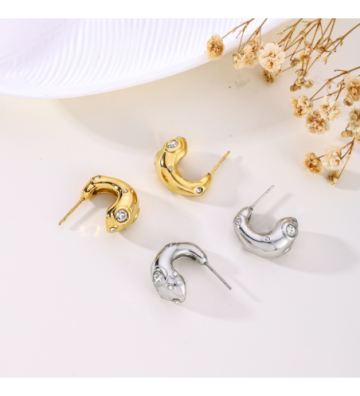 Pendientes acero Plateado...