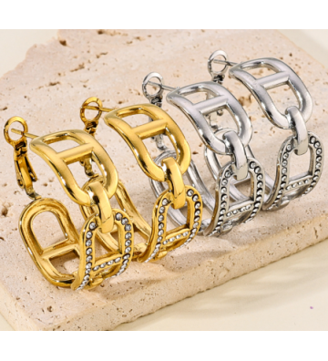 Pendientes acero Dorado...