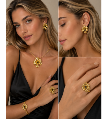 Solo Collar acero Dorado...
