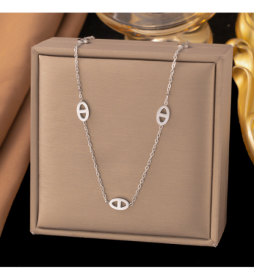 Collares acero Plateado...