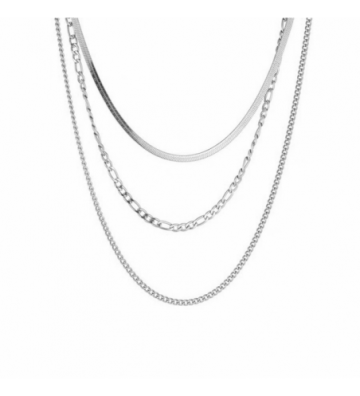 Collares acero Plateado...
