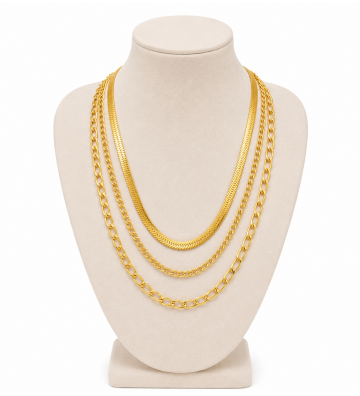 Collares acero Dorado...