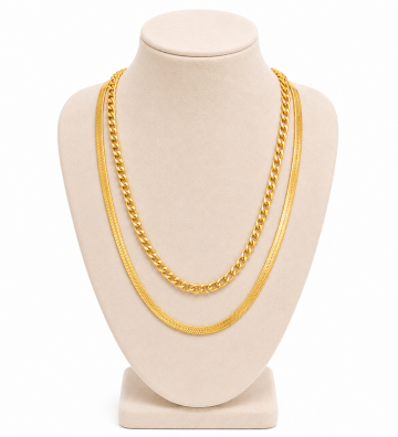 Collares acero Dorado...
