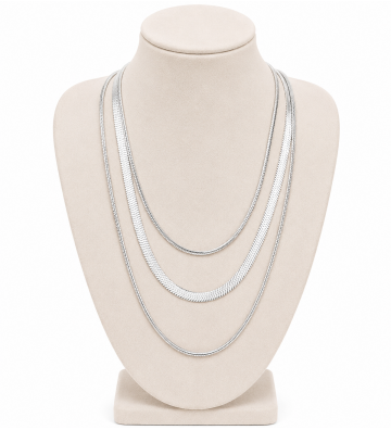 Collares acero Plateado...