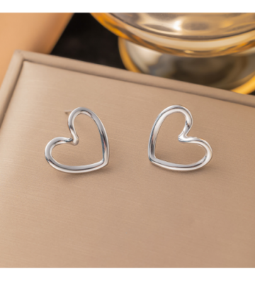 Pendientes acero Plateado