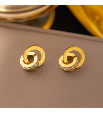 Pendientes acero Dorado...
