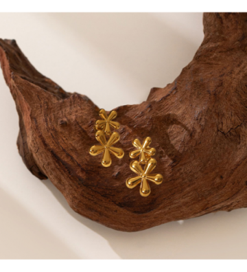 Pendientes acero Dorado...