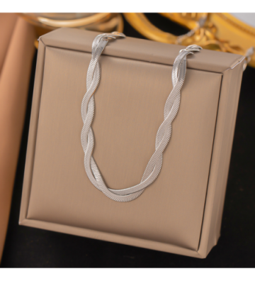 Collares acero Plateado...