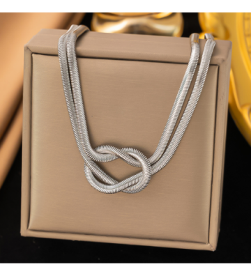 Collares acero Plateado...