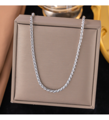 Collares acero Plateado...