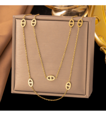 Collares acero Dorado...