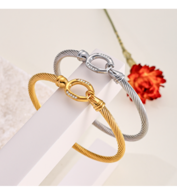 Pulseras brazaletes acero...