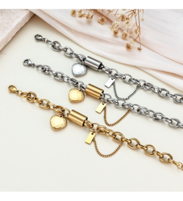 Pulseras brazaletes acero...