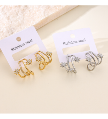 Pendientes acero Dorado...