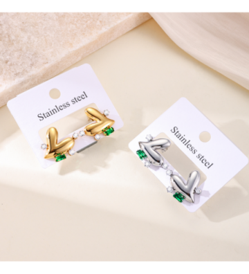 Pendientes acero Dorado...