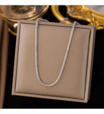Collares acero Plateado...