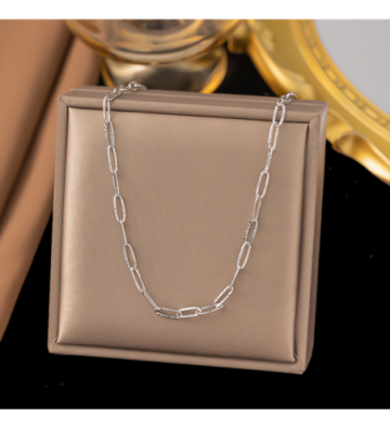 Collares acero Plateado...