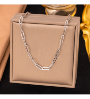 Collares acero Plateado...