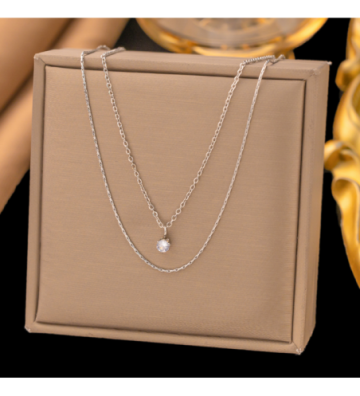 Collares acero Plateado...